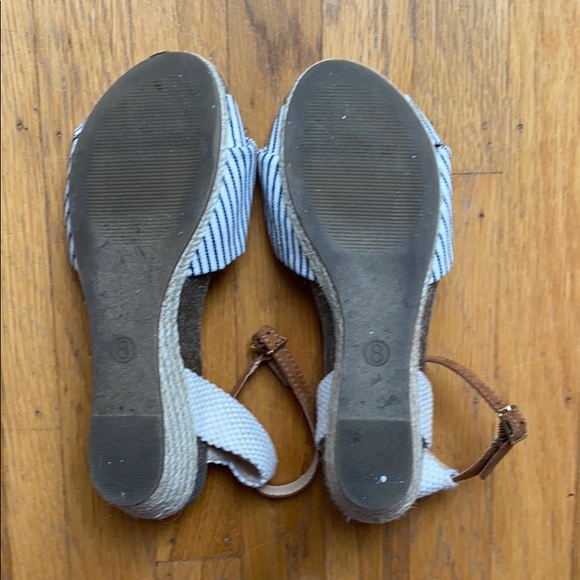 Beige and Navy Striped Espadrille Shoes - Picture 4 of 7